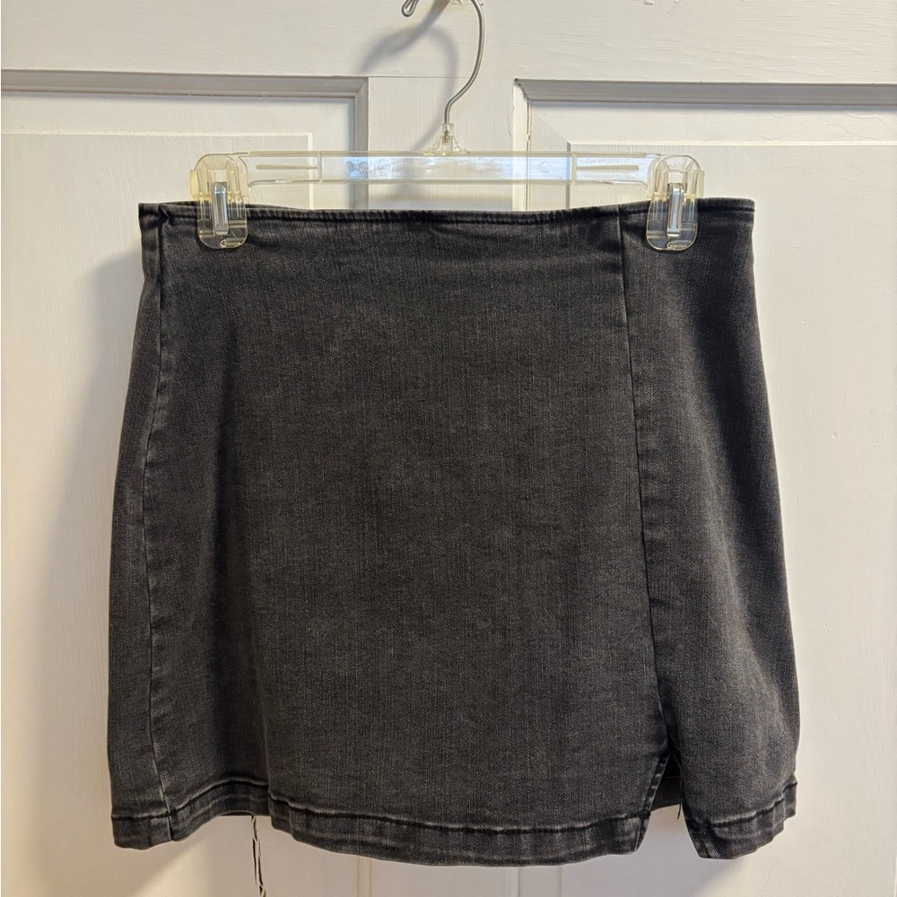Classic Black Denim Skirt